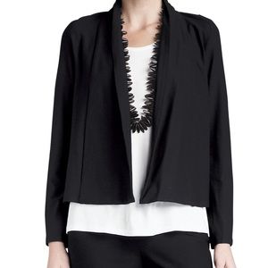 Eileen Fisher Black Crepe Open Jacket Small NWT